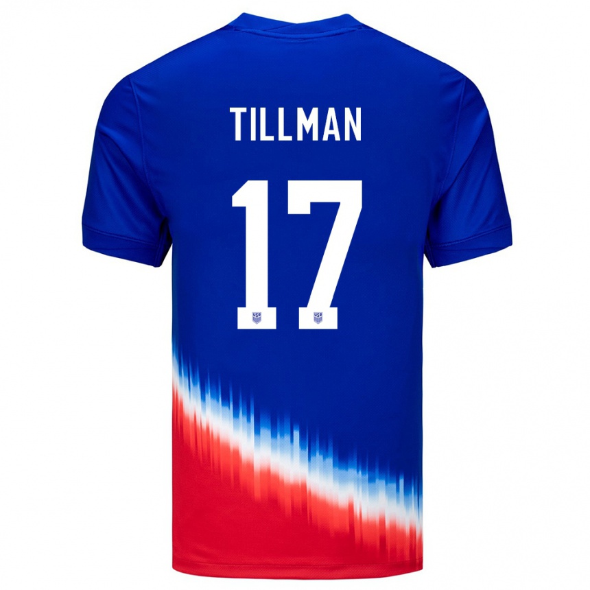 Kids Football United States Malik Tillman #17 Blue Away Jersey 24-26 T-Shirt Za