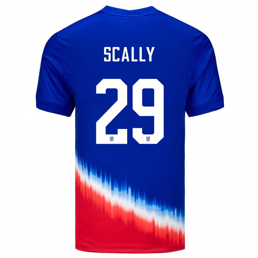 Kids Football United States Joseph Scally #29 Blue Away Jersey 24-26 T-Shirt Za