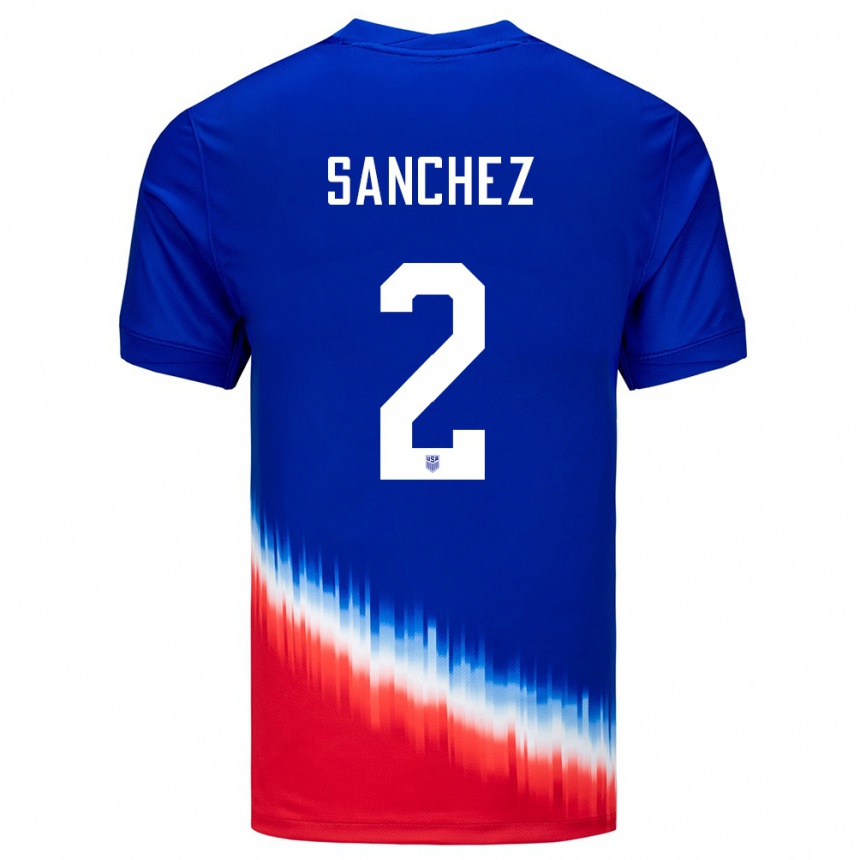 Kids Football United States Ashley Sanchez #2 Blue Away Jersey 24-26 T-Shirt Za