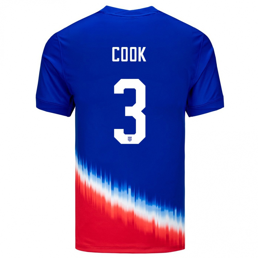 Kids Football United States Alana Cook #3 Blue Away Jersey 24-26 T-Shirt Za