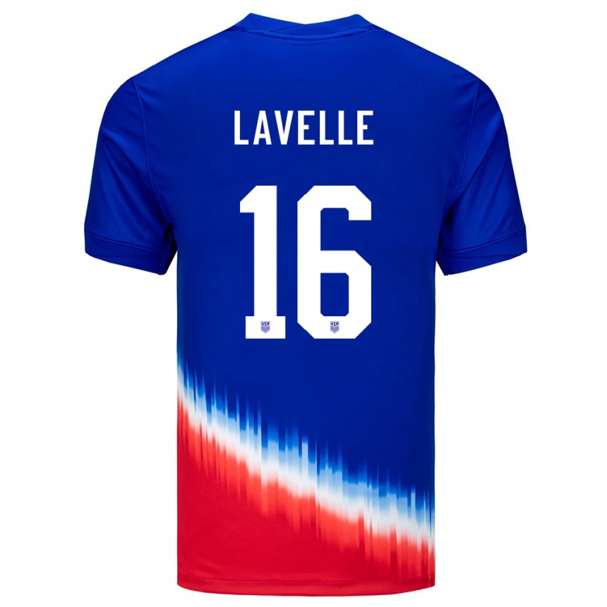 Kids Football United States Rose Lavelle #16 Blue Away Jersey 24-26 T-Shirt Za