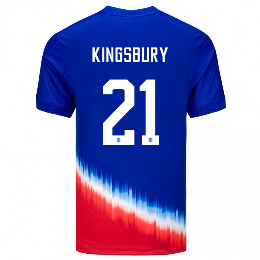 Kids Football United States Aubrey Kingsbury #21 Blue Away Jersey 24-26 T-Shirt Za