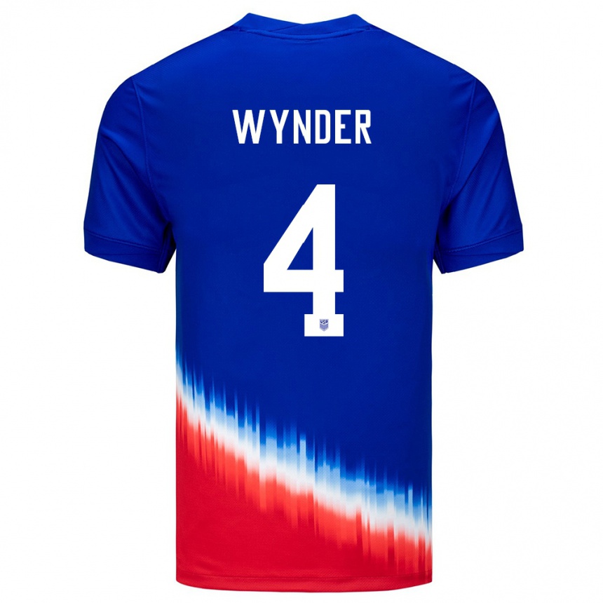 Kids Football United States Joshua Wynder #4 Blue Away Jersey 24-26 T-Shirt Za