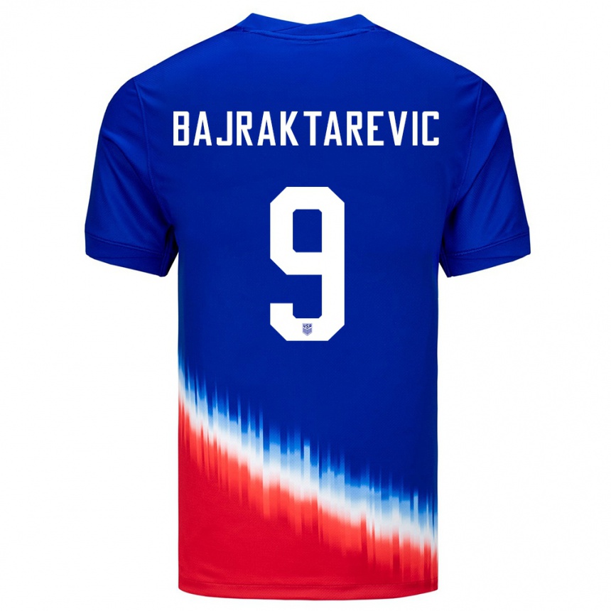 Kids Football United States Esmir Bajraktarevic #9 Blue Away Jersey 24-26 T-Shirt Za