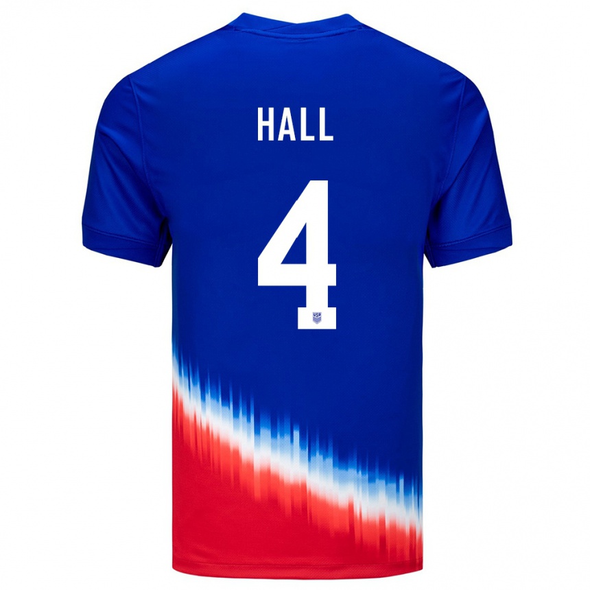 Kids Football United States Tyler Hall #4 Blue Away Jersey 24-26 T-Shirt Za