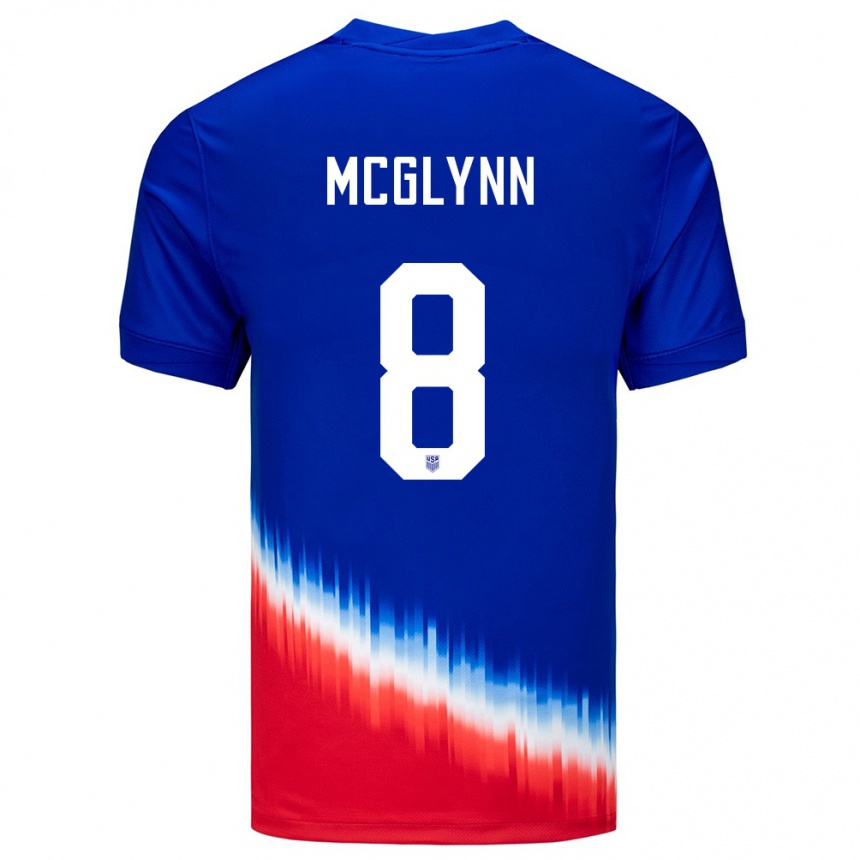 Kids Football United States Jack Mcglynn #8 Blue Away Jersey 24-26 T-Shirt Za