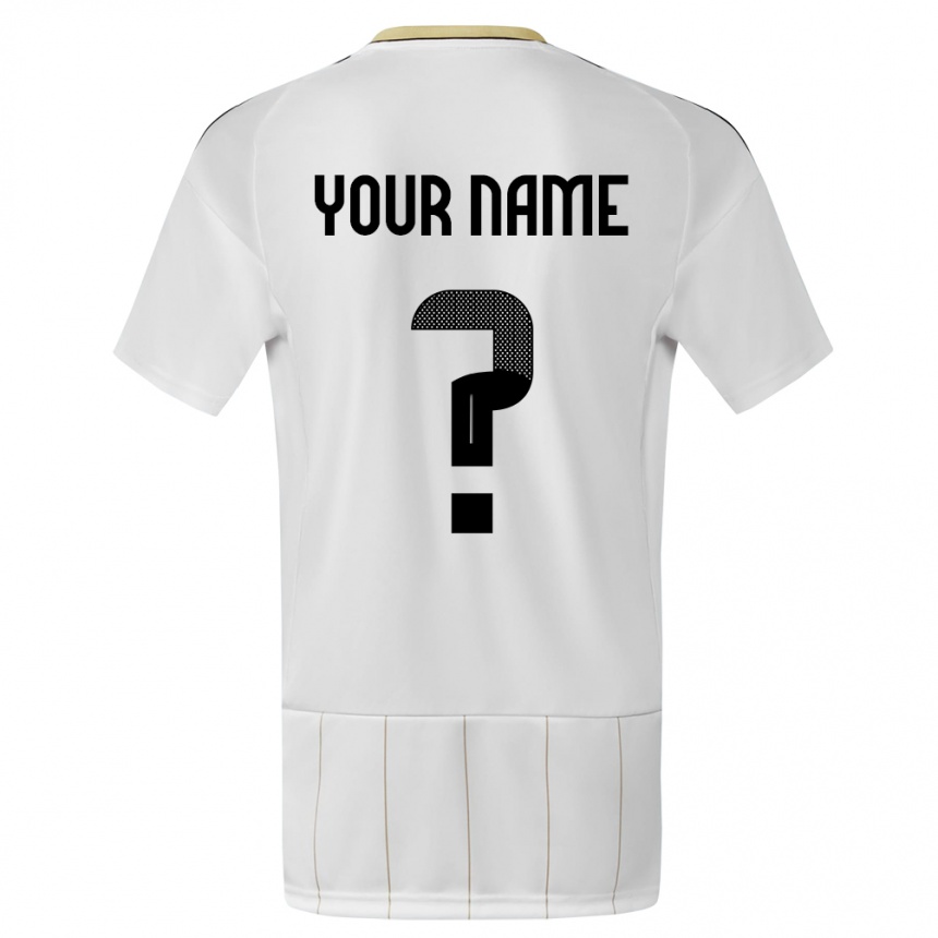 Kids Football Costa Rica Your Name #0 White Away Jersey 24-26 T-Shirt Za