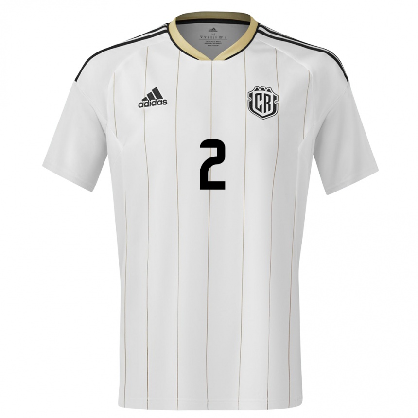 Kids Football Costa Rica Julian Gonzalez #2 White Away Jersey 24-26 T-Shirt Za