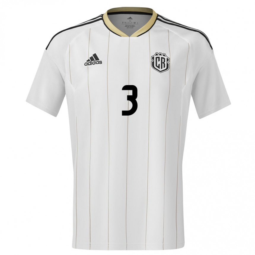 Kids Football Costa Rica Maria Coto #3 White Away Jersey 24-26 T-Shirt Za