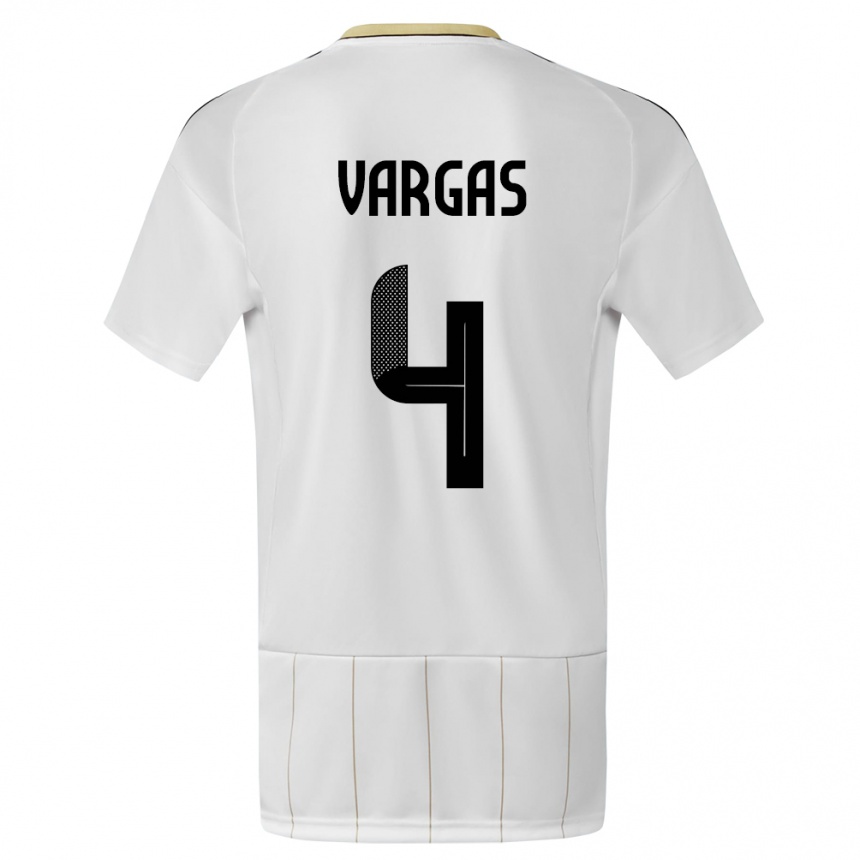 Kids Football Costa Rica Juan Pablo Vargas #4 White Away Jersey 24-26 T-Shirt Za