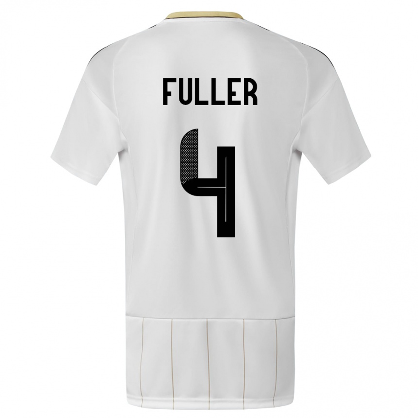 Kids Football Costa Rica Keysher Fuller #4 White Away Jersey 24-26 T-Shirt Za