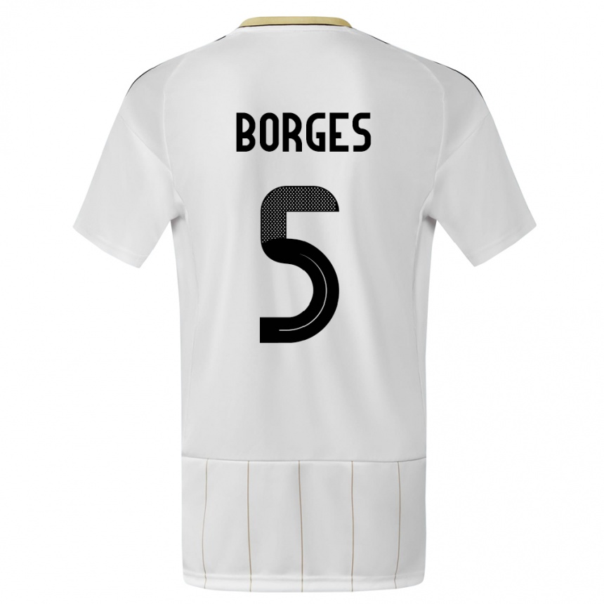 Kids Football Costa Rica Celso Borges #5 White Away Jersey 24-26 T-Shirt Za