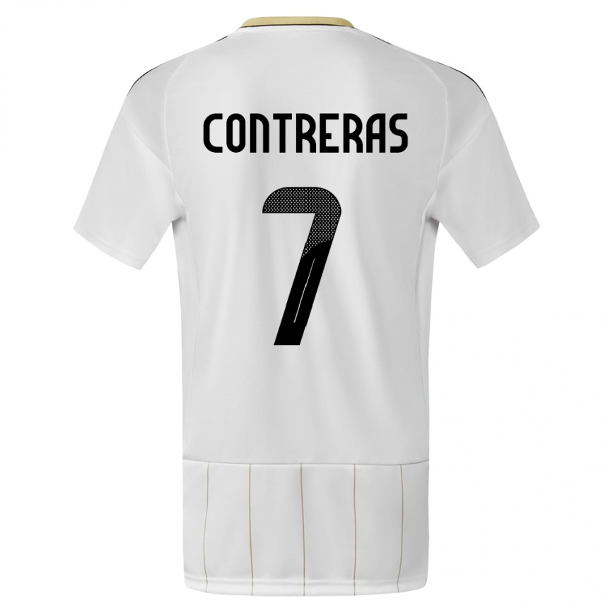 Kids Football Costa Rica Anthony Contreras #7 White Away Jersey 24-26 T-Shirt Za