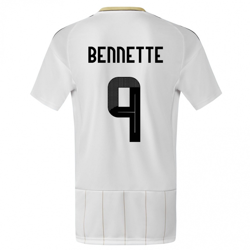 Kids Football Costa Rica Jewison Bennette #9 White Away Jersey 24-26 T-Shirt Za