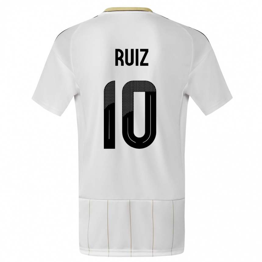 Kids Football Costa Rica Bryan Ruiz #10 White Away Jersey 24-26 T-Shirt Za