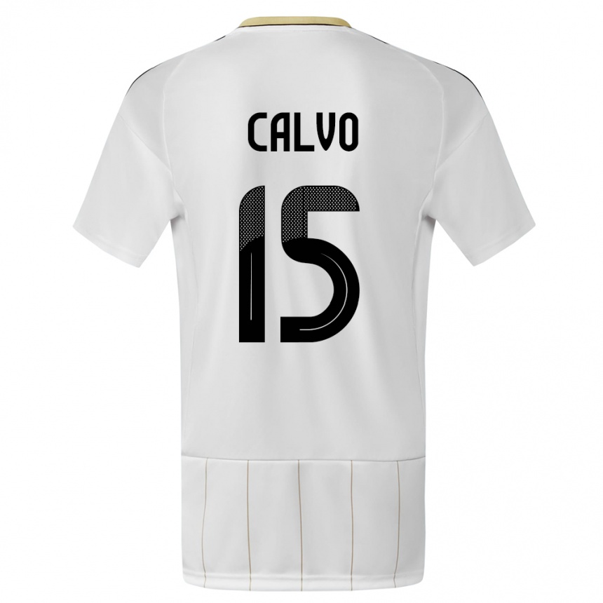 Kids Football Costa Rica Francisco Calvo #15 White Away Jersey 24-26 T-Shirt Za