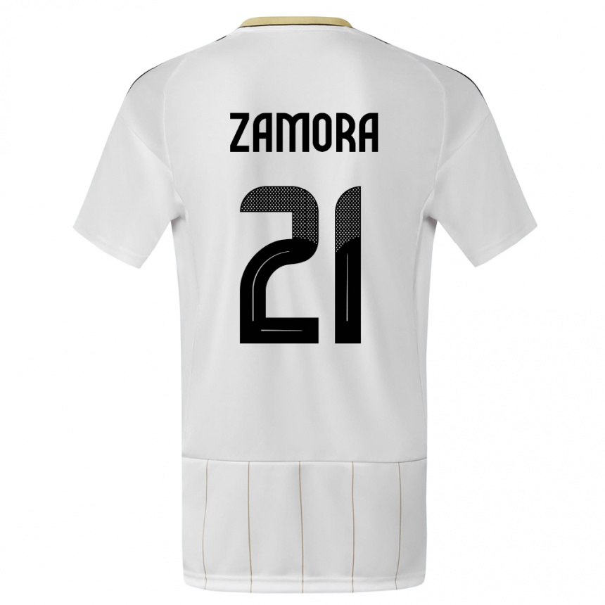 Kids Football Costa Rica Alvaro Zamora #21 White Away Jersey 24-26 T-Shirt Za