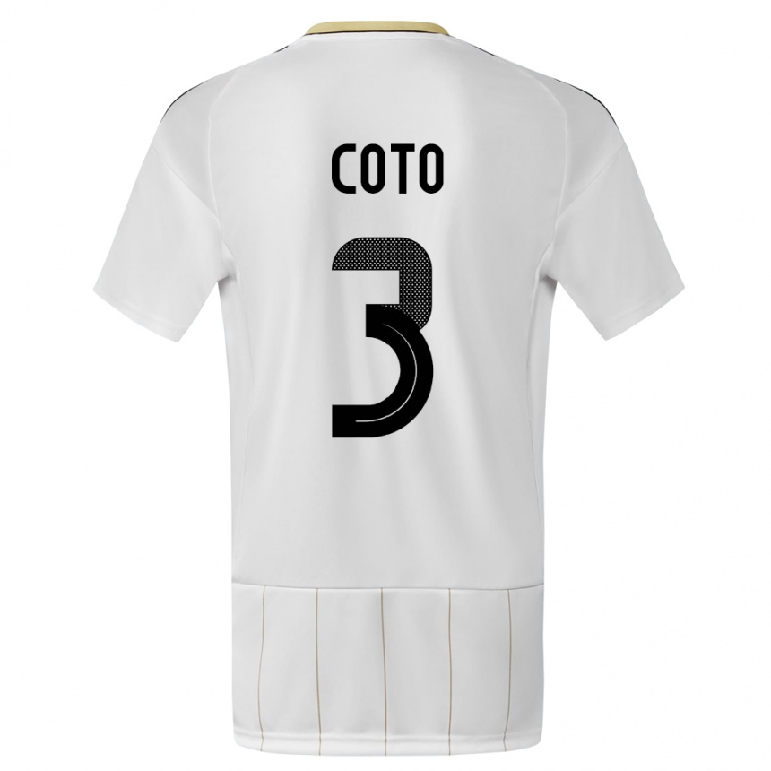 Kids Football Costa Rica Maria Coto #3 White Away Jersey 24-26 T-Shirt Za