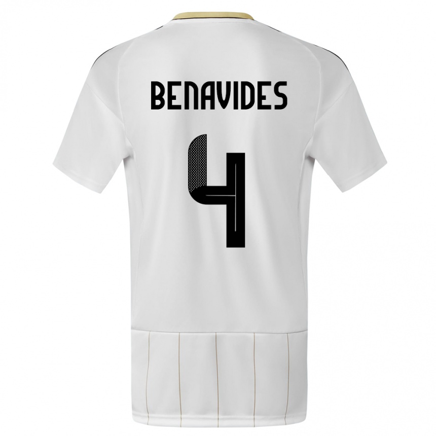 Kids Football Costa Rica Mariana Benavides #4 White Away Jersey 24-26 T-Shirt Za