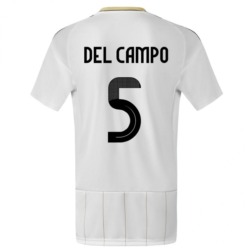 Kids Football Costa Rica Valeria Del Campo #5 White Away Jersey 24-26 T-Shirt Za