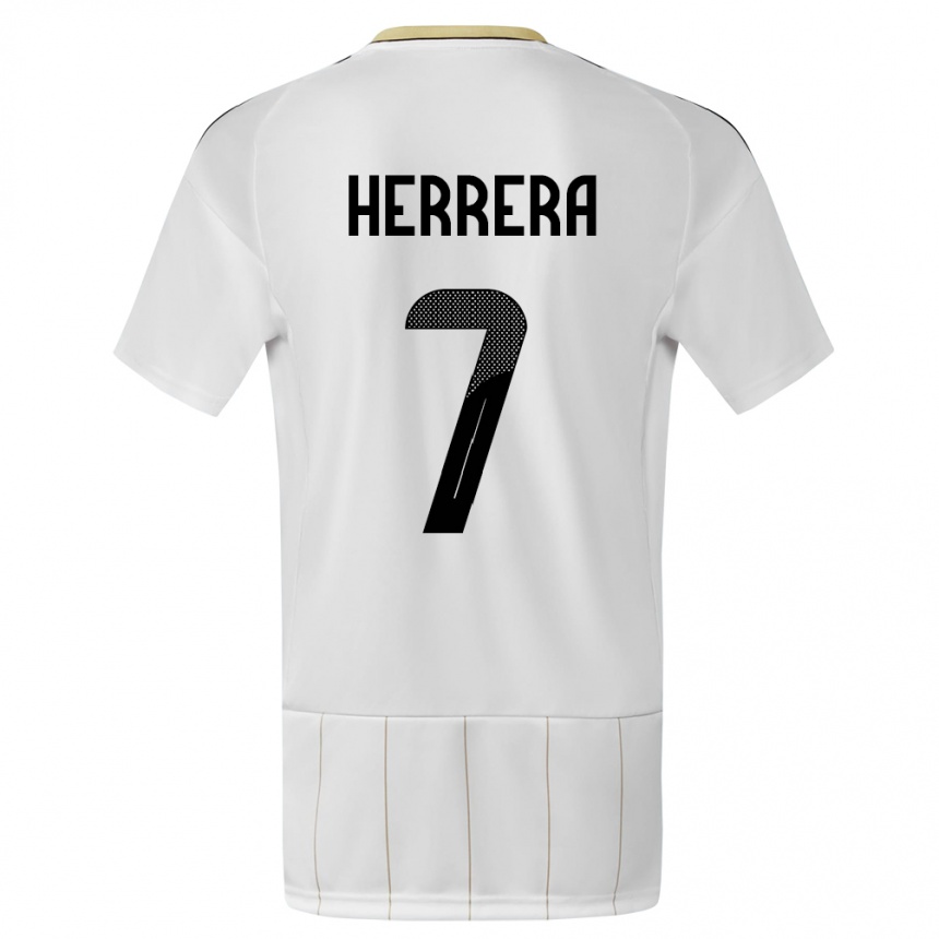 Kids Football Costa Rica Melissa Herrera #7 White Away Jersey 24-26 T-Shirt Za