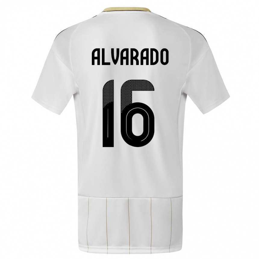 Kids Football Costa Rica Katherine Alvarado #16 White Away Jersey 24-26 T-Shirt Za