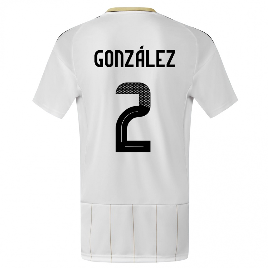 Kids Football Costa Rica Julian Gonzalez #2 White Away Jersey 24-26 T-Shirt Za