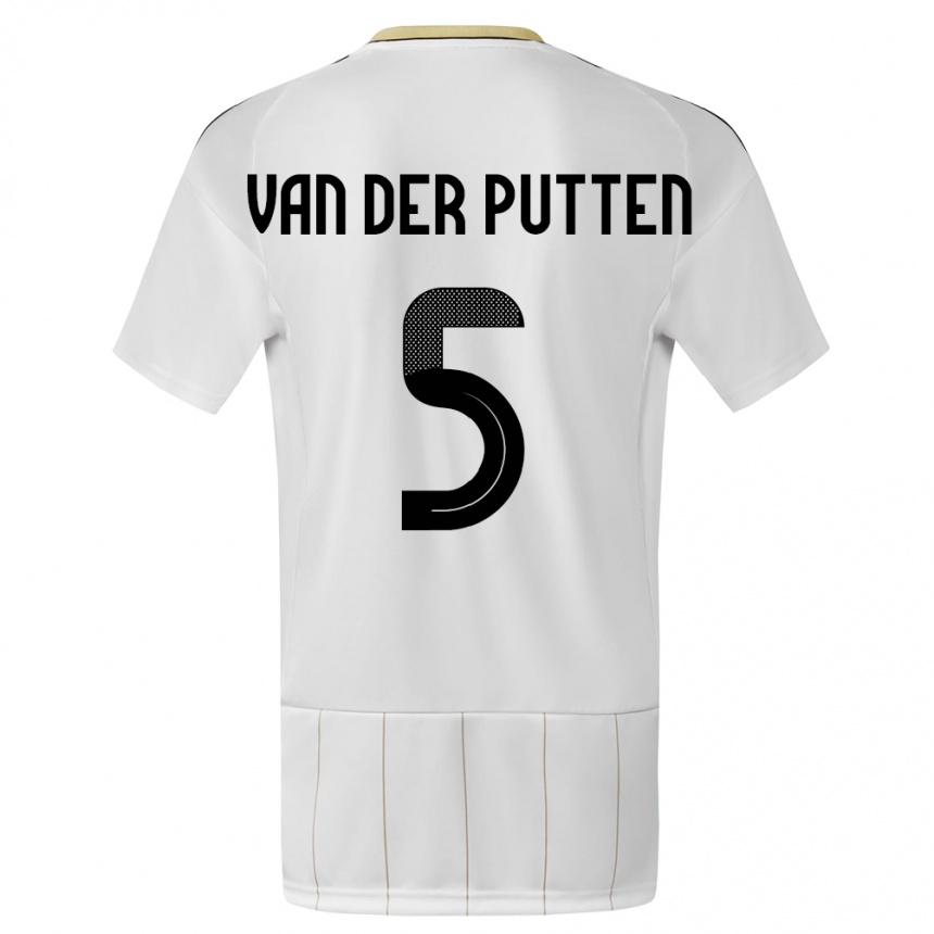 Kids Football Costa Rica Santiago Van Der Putten #5 White Away Jersey 24-26 T-Shirt Za