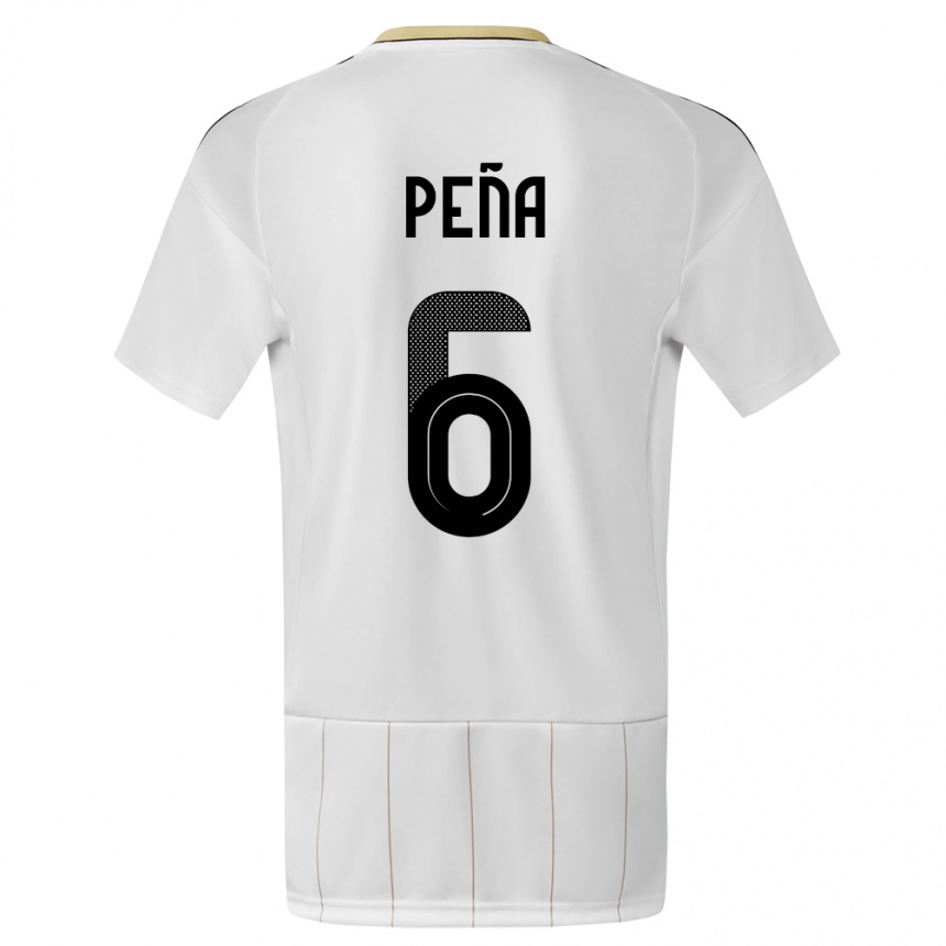 Kids Football Costa Rica Ricardo Pena #6 White Away Jersey 24-26 T-Shirt Za