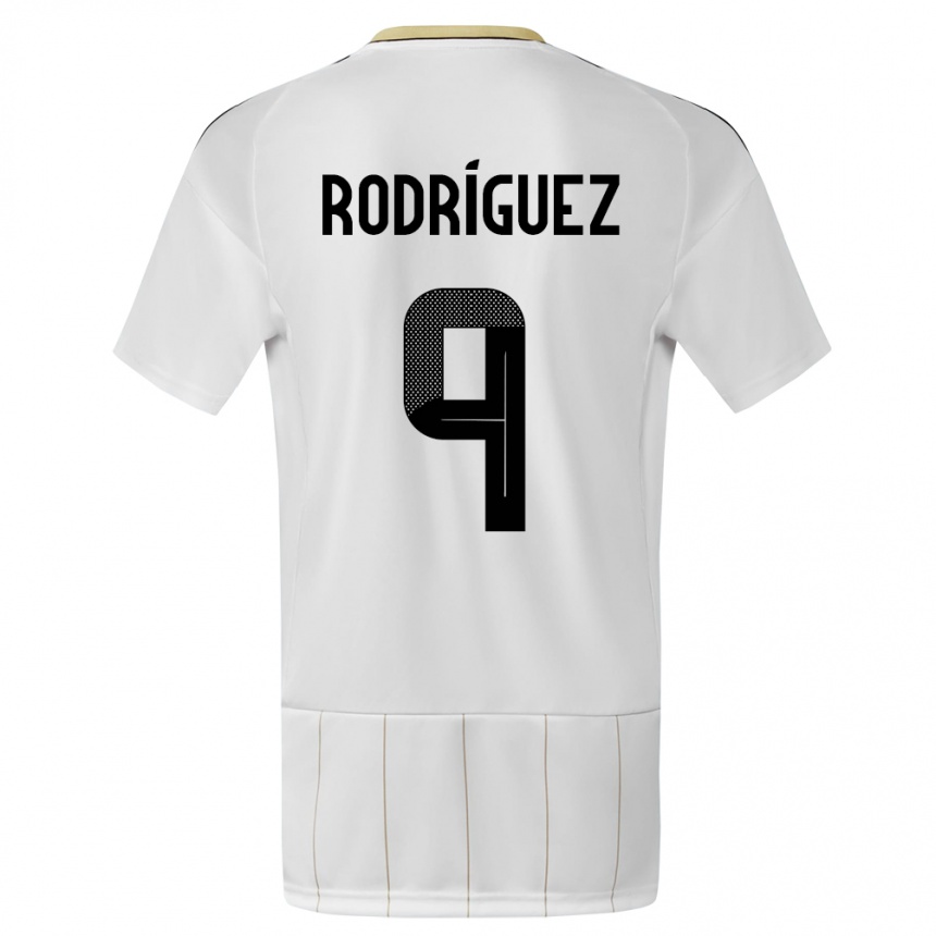 Kids Football Costa Rica Doryan Rodriguez #9 White Away Jersey 24-26 T-Shirt Za