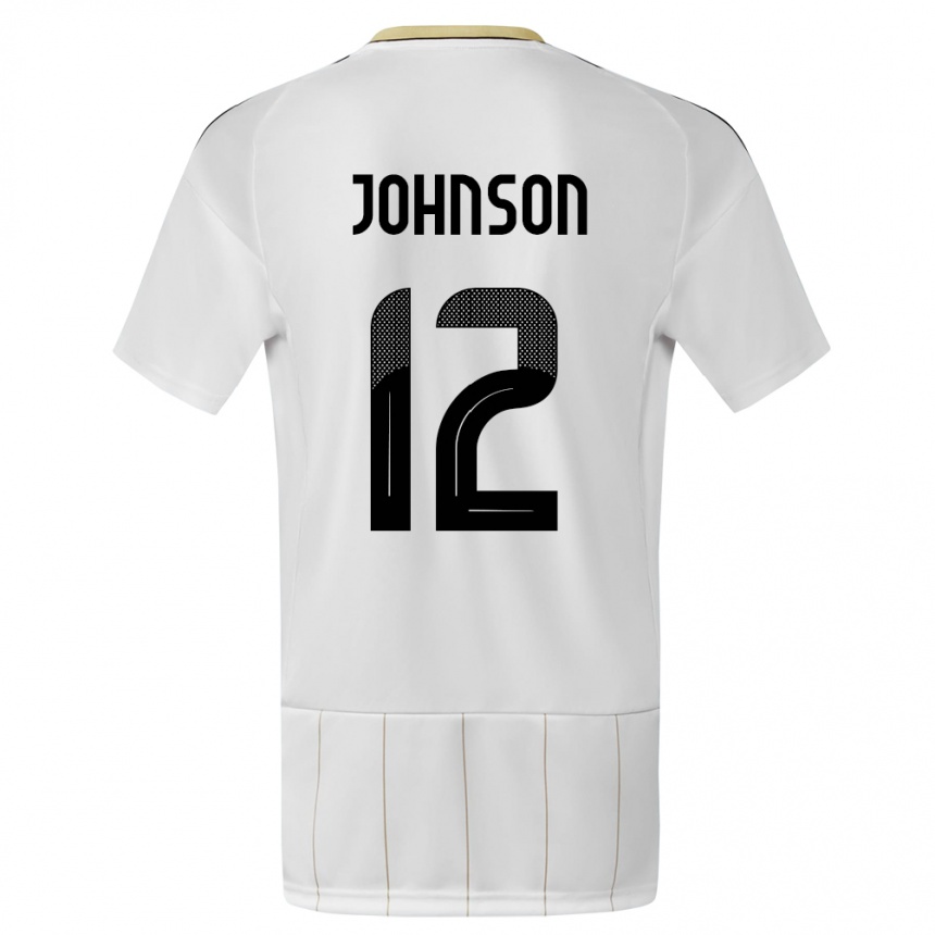 Kids Football Costa Rica Shawn Johnson #12 White Away Jersey 24-26 T-Shirt Za