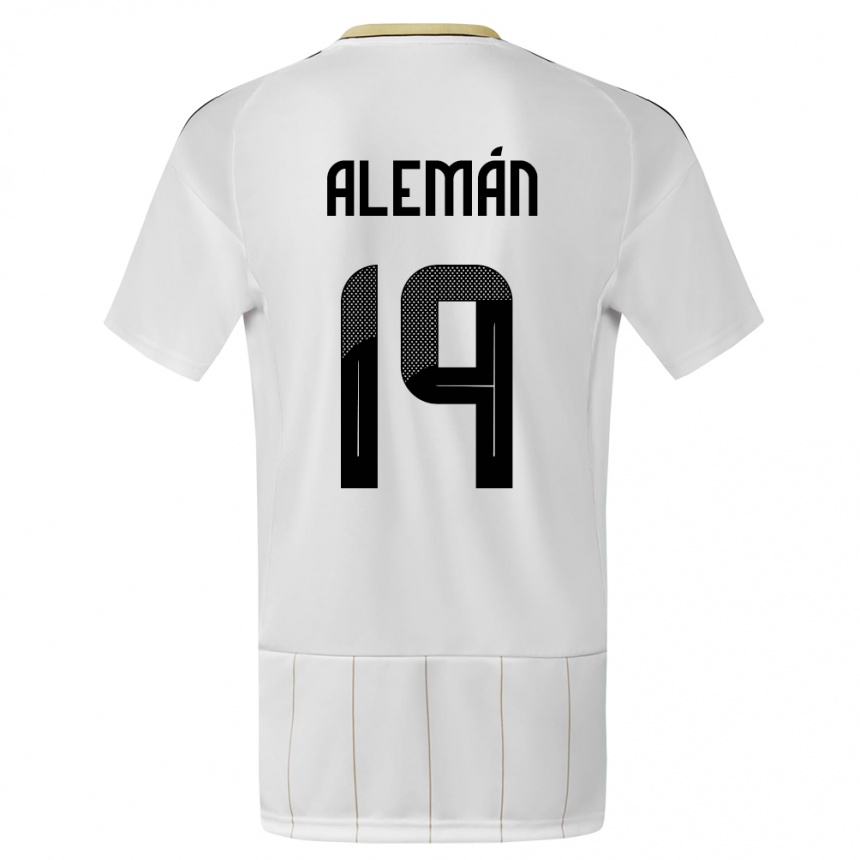 Kids Football Costa Rica Fabricio Aleman #19 White Away Jersey 24-26 T-Shirt Za