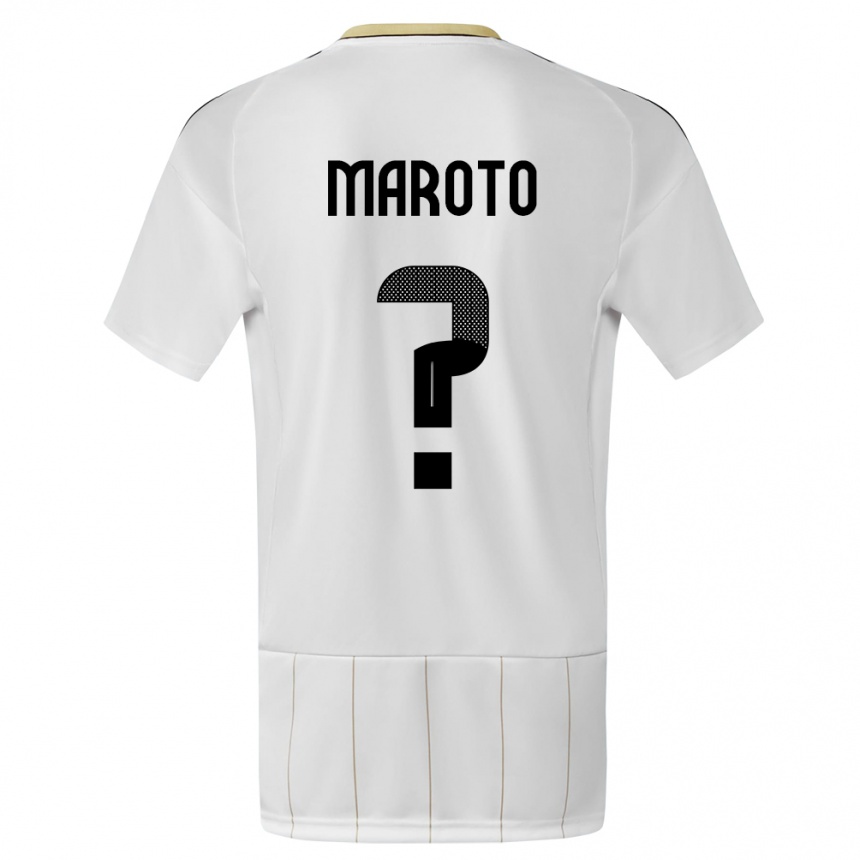 Kids Football Costa Rica Victor Maroto #0 White Away Jersey 24-26 T-Shirt Za