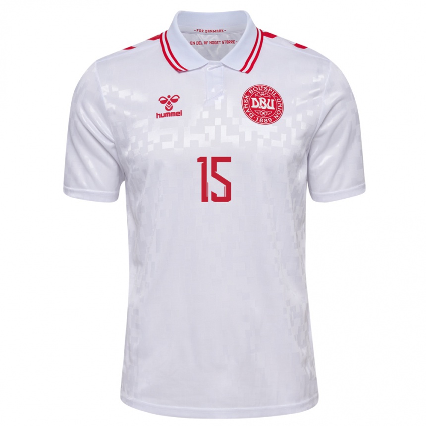 Kids Football Denmark Frederikke Thøgersen #15 White Away Jersey 24-26 T-Shirt Za