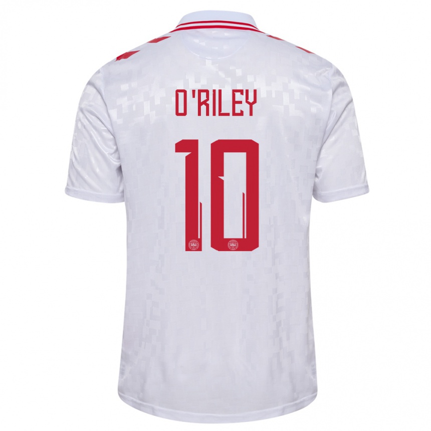 Kids Football Denmark Matt O Riley #10 White Away Jersey 24-26 T-Shirt Za