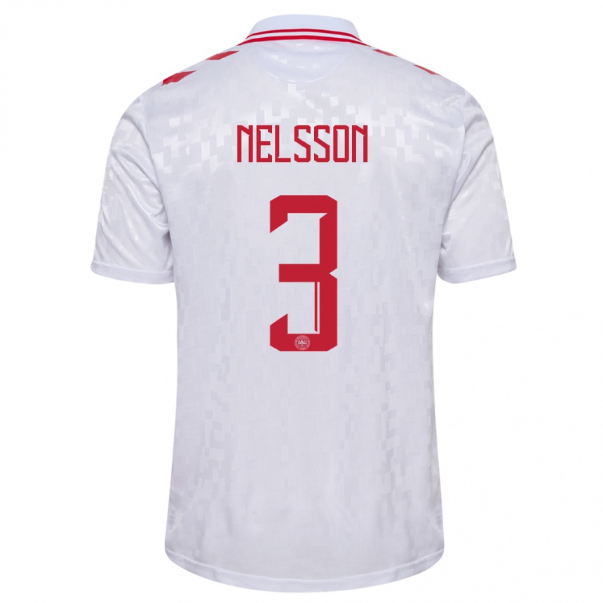 Kids Football Denmark Victor Nelsson #3 White Away Jersey 24-26 T-Shirt Za