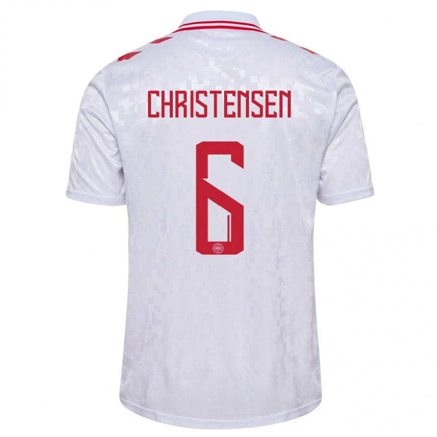 Kids Football Denmark Andreas Christensen #6 White Away Jersey 24-26 T-Shirt Za