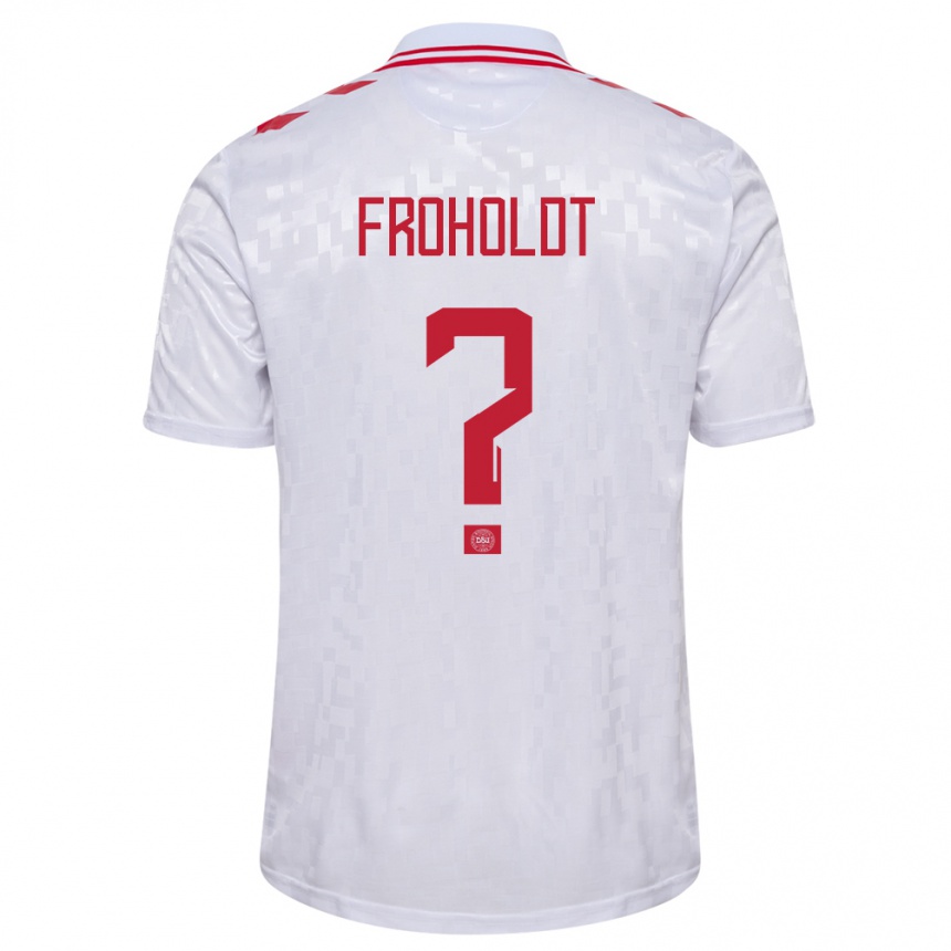 Kids Football Denmark Victor Froholdt #0 White Away Jersey 24-26 T-Shirt Za