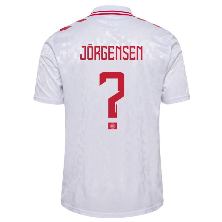 Kids Football Denmark Thomas Jörgensen #0 White Away Jersey 24-26 T-Shirt Za