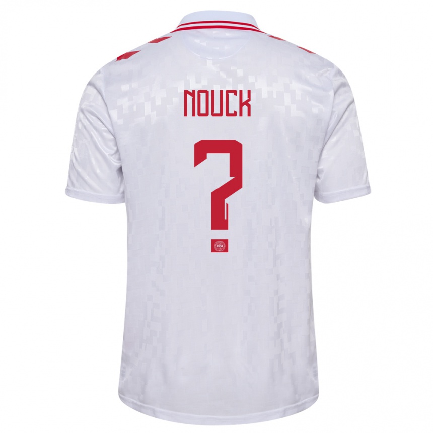 Kids Football Denmark Charly Nouck #0 White Away Jersey 24-26 T-Shirt Za