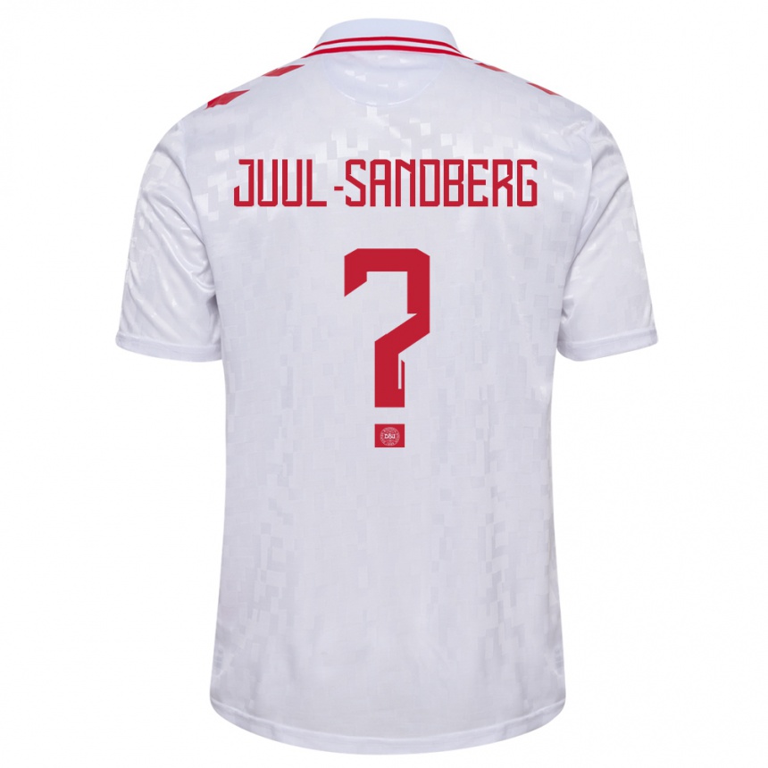 Kids Football Denmark Nikolaj Juul-Sandberg #0 White Away Jersey 24-26 T-Shirt Za