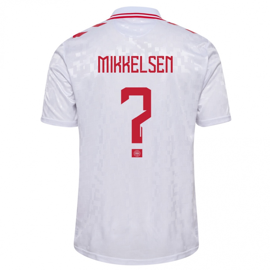 Kids Football Denmark Sebastian Mikkelsen #0 White Away Jersey 24-26 T-Shirt Za