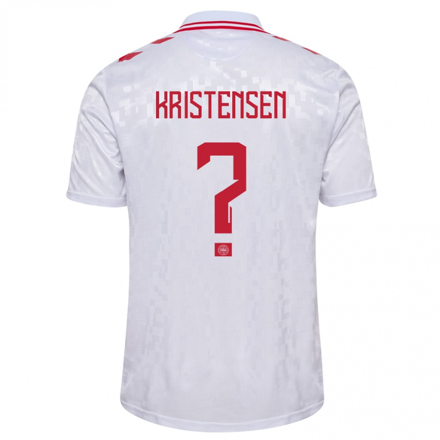 Kids Football Denmark Mikkel Kristensen #0 White Away Jersey 24-26 T-Shirt Za