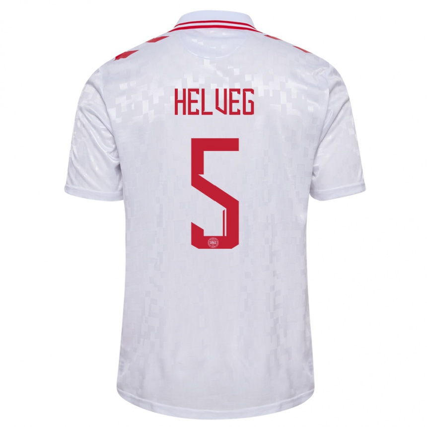 Kids Football Denmark Richard Helveg #5 White Away Jersey 24-26 T-Shirt Za