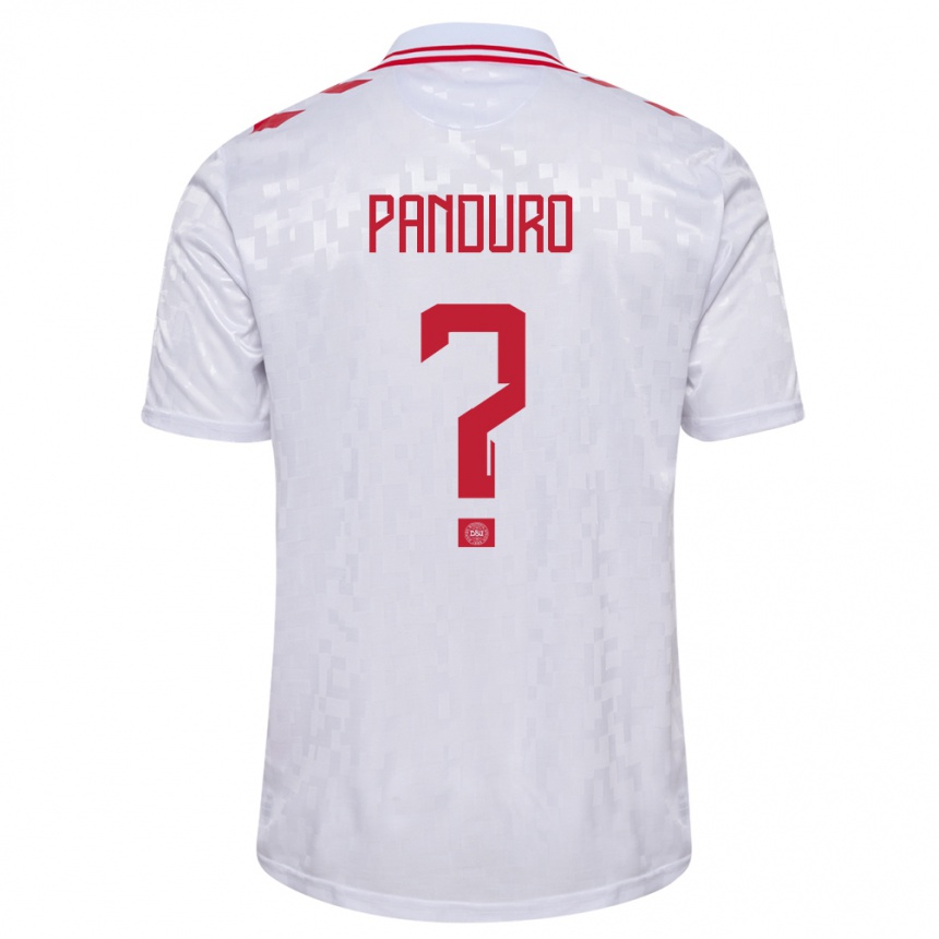 Kids Football Denmark Tristan Panduro #0 White Away Jersey 24-26 T-Shirt Za