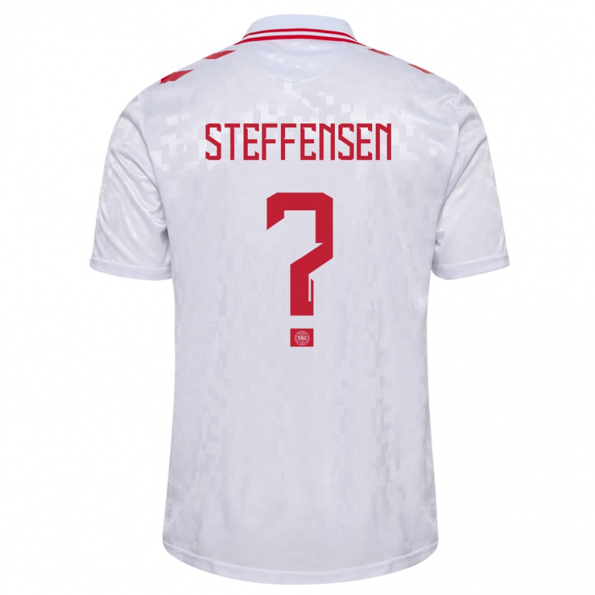 Kids Football Denmark Mark Steffensen #0 White Away Jersey 24-26 T-Shirt Za