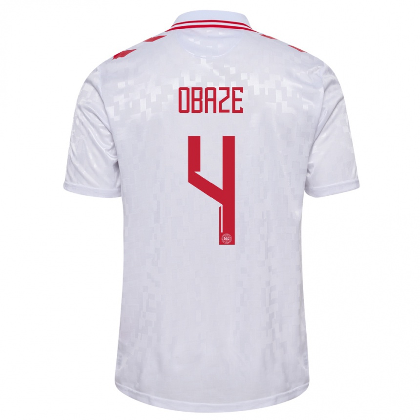 Kids Football Denmark Isabella Obaze #4 White Away Jersey 24-26 T-Shirt Za