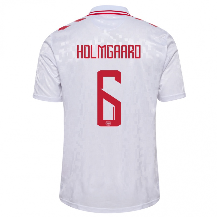 Kids Football Denmark Karen Holmgaard #6 White Away Jersey 24-26 T-Shirt Za