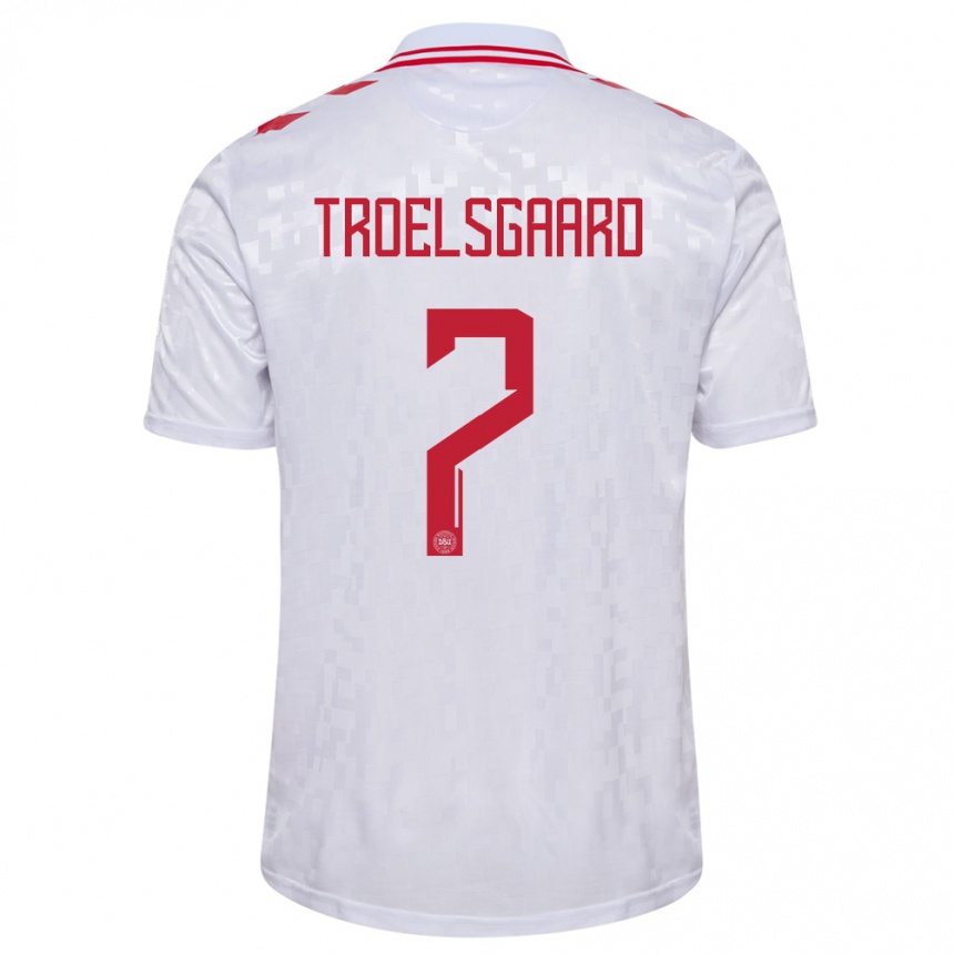 Kids Football Denmark Sanne Troelsgaard #7 White Away Jersey 24-26 T-Shirt Za