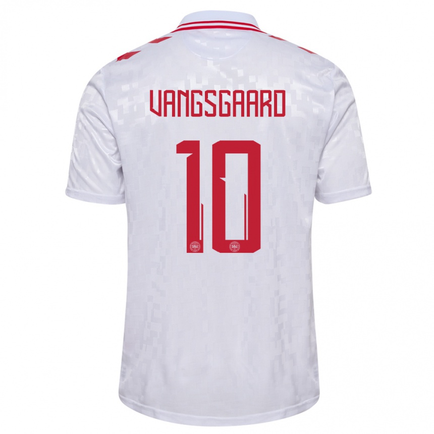 Kids Football Denmark Amalie Vangsgaard #10 White Away Jersey 24-26 T-Shirt Za